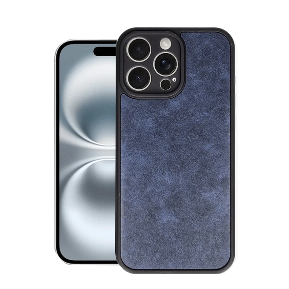 iPhone 16 Pro Max Kılıf Aras Deri Kapak - Lacivert ürün görseli 1
