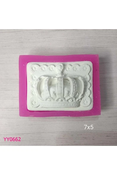 YY0662 Kral Taçlı Dikdörtgen Magnet Silikon Kalıp ürün görseli 1