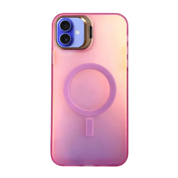 iPhone 16 Plus Kılıf Primera Magsafe Standlı Kapak - Pembe ürün görseli 1