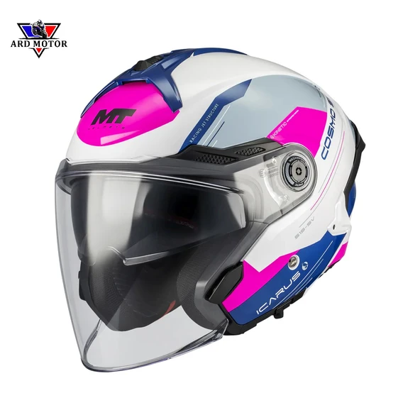 MT HELMETS COSMO SV ICARUS A8 PARLAK GÜNEŞ VİZÖRLÜ YARIM KASK ürün görseli 1