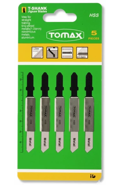 Tomax T318A HSS Metal Dekupaj Ağzı (5 Adet) Uzun Bıçak ürün görseli 1