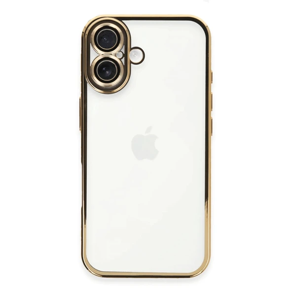 iPhone 16 Plus Kılıf Kamera Korumalı Lensli Silikon - Gold ürün görseli 1