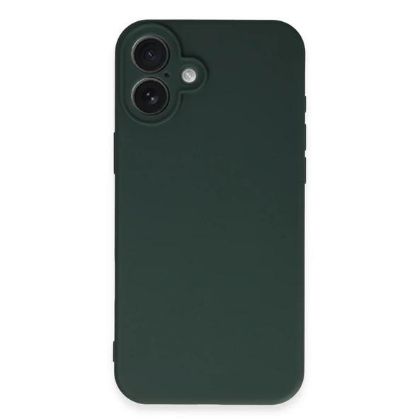 iPhone 16 Plus Kılıf First Silikon - Koyu Yeşil - Resim 4