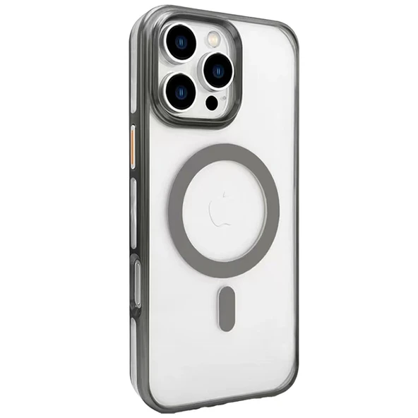 iPhone 16 Pro Gleam Pc Sert Magsafe Kılıf - Titan Gri ürün görseli 1