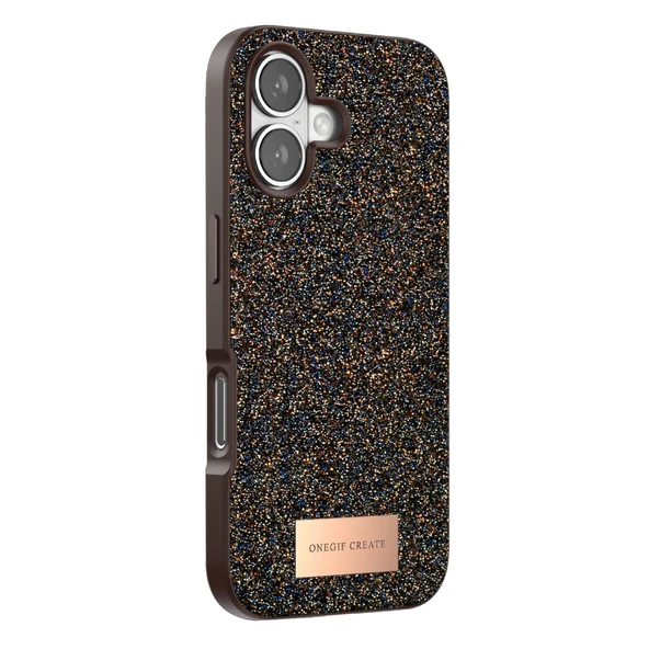 iPhone 17 Bright Simli Kapak - Gold - Resim 3