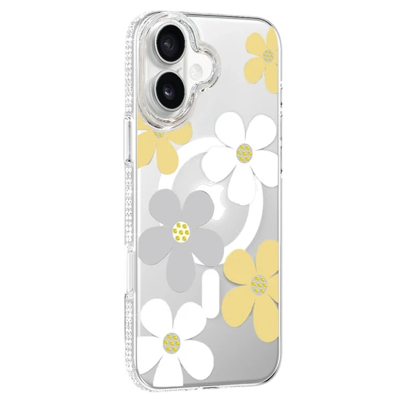 iPhone 16 Floral Magsafe Kapak - Sarı ürün görseli 1