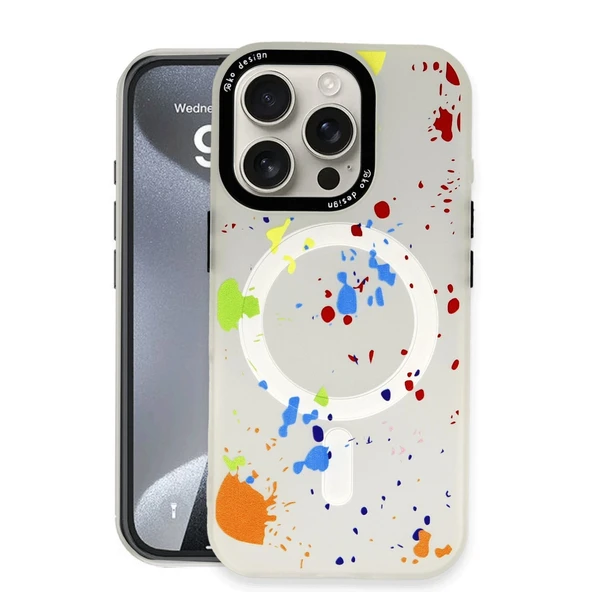 iPhone 16 Pro Max Colorful Magsafe Kapak - Şeffaf - Resim 2