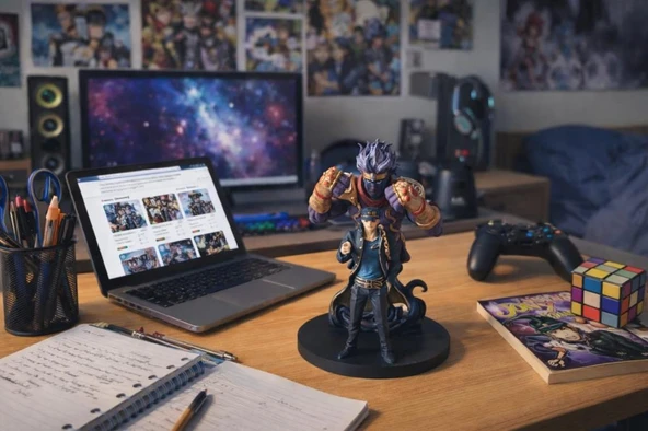 JoJo Anime Figür Jotaro Kujo & Star Platinum 21 cm Koleksiyon Biblo – Dekoratif Aksiyon Figürü ürün görseli 1