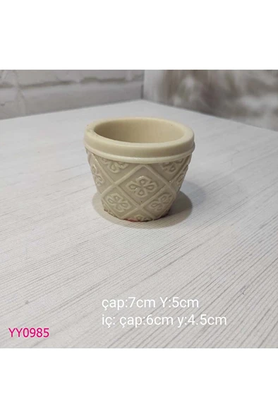 YY0985 Çiçek Motifli Saksı Silikon Kalıp ürün görseli 1