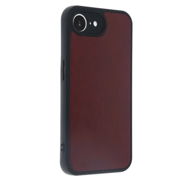 iPhone 16e Kılıf Aras Deri Kapak - Bordo - Resim 3