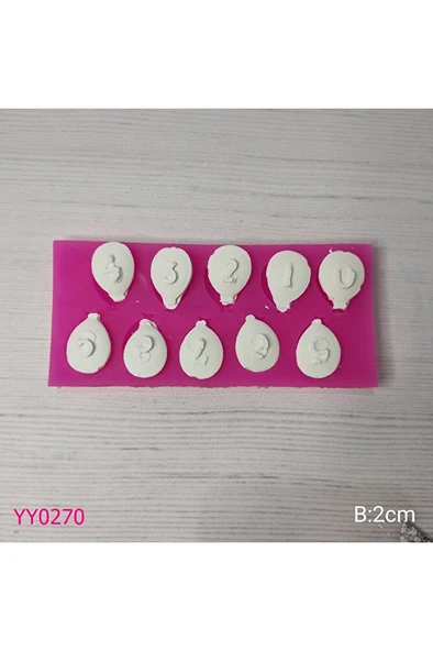 YY0270 Balon Rakam Silikon Kalıp ürün görseli 1
