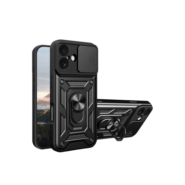 iPhone 17 Pars Lens Yüzüklü Silikon - Siyah ürün görseli 1
