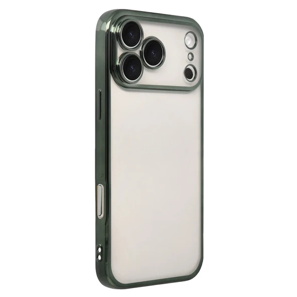 iPhone 17 Pro Max Kamera Korumalı Lensli Silikon - Yeşil - Resim 2