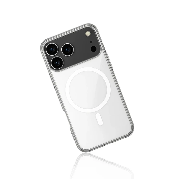 iPhone 17 Pro Kılıf Magneticsafe Şeffaf Silikon - Şeffaf - Resim 3