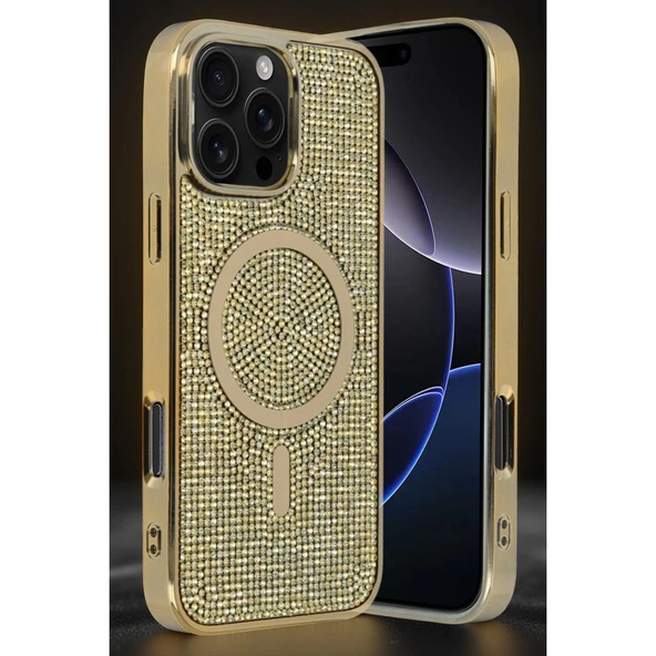 iPhone 16 Pro Max Helen Magsafe Kapak - Gold - Resim 2