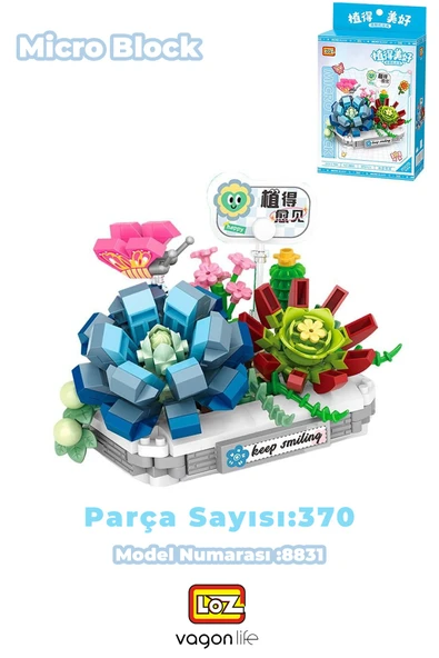 LOZ Micro Block Serisi Kar Lotusu Çiçek Buketi Figürü 370 Parça Oyuncak Yapım Seti FFLZ-8831 ürün görseli 1
