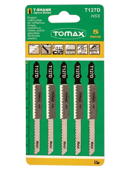 Tomax Dekupaj Ağzı Delikli T127D (5 Adet) Alüminyum Kesimi İçin ürün görseli 1