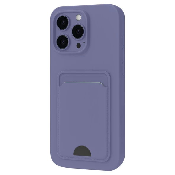 iPhone 16 Pro Max Kılıf Kelvin Kartvizitli Silikon - Lila ürün görseli 1