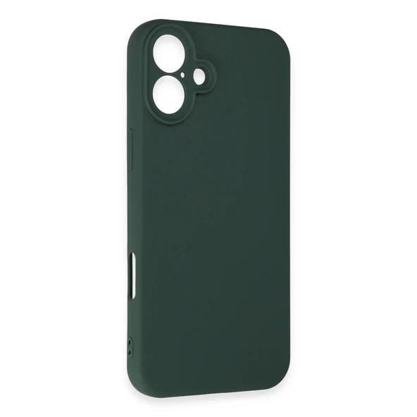 iPhone 16 Plus Kılıf First Silikon - Koyu Yeşil - Resim 3
