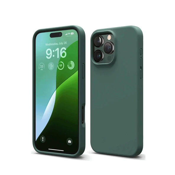 iPhone 16 Pro Kılıf First Silikon - Koyu Yeşil ürün görseli 1