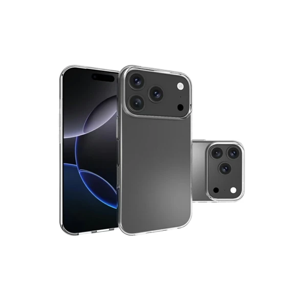 iPhone 17 Pro Lüx Şeffaf Silikon - Şeffaf - Resim 3