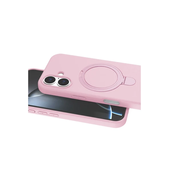 iPhone 17 Regal Magsafe Standlı Kapak - Açık Pembe - Resim 2
