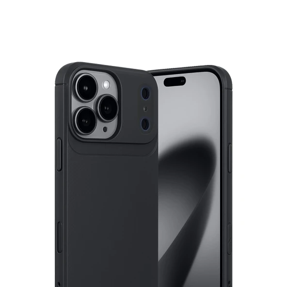 iPhone 17 Pro Auto Focus Karbon Kapak - Siyah - Resim 2