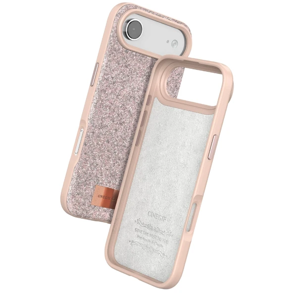 iPhone 17 Air Bright Simli Kapak - Pembe - Resim 3