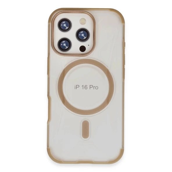 iPhone 16 Pro Max Hilton Magsafe Kapak - Gold - Resim 3