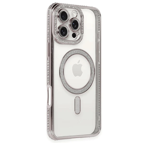 iPhone 16 Pro Kılıf Joke Simli Magneticsafe Kılıf - Pembe ürün görseli 1