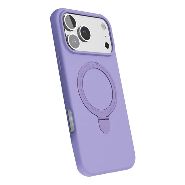 iPhone 17 Pro Max Regal Magsafe Standlı Kapak - Lila - Resim 3