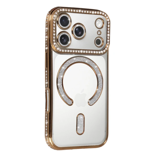iPhone 17 Pro Joke Simli Magneticsafe Kılıf - Gold - Resim 2