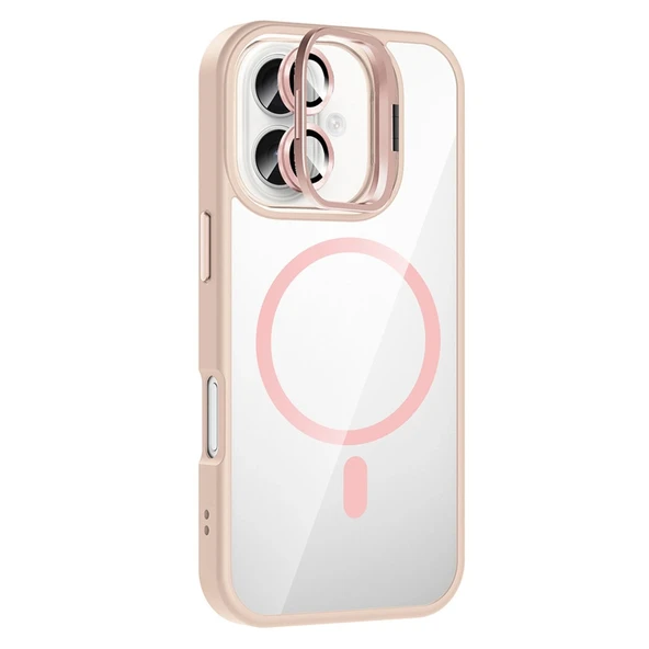 iPhone 17 Remim Lensli Magsafe Standlı Kapak - Pembe ürün görseli 1