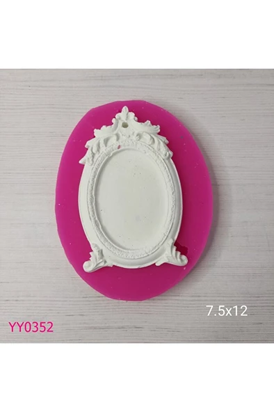YY0352 Kenarları Desenli Elips Çerçeve Silikon Kalıp ürün görseli 1