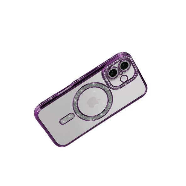 iPhone 17 Joke Simli Magneticsafe Kılıf - Derin Mor - Resim 4