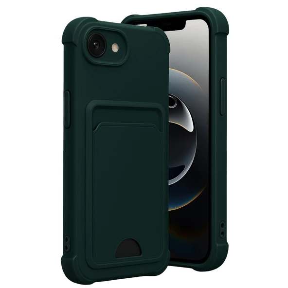 iPhone 16e Kelvin Kartvizitli Silikon - Koyu Yeşil ürün görseli 1