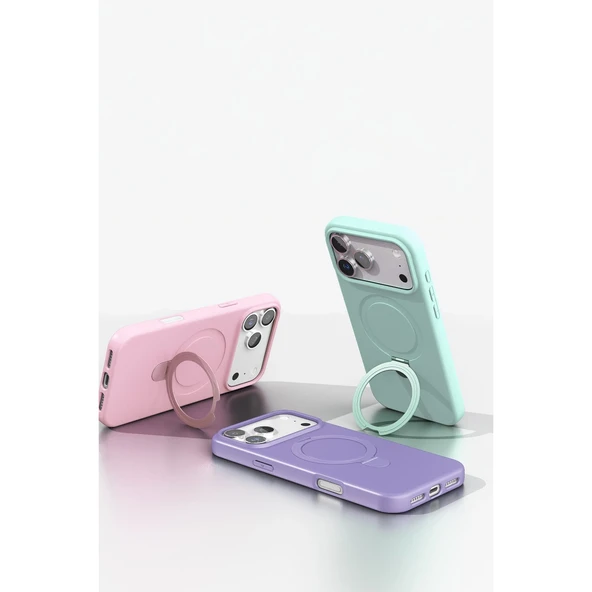 iPhone 17 Pro Regal Magsafe Standlı Kapak - Siyah - Resim 6