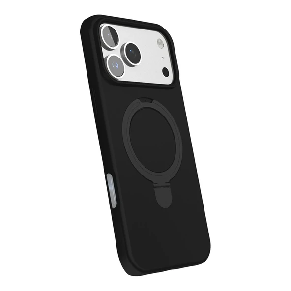 iPhone 17 Pro Regal Magsafe Standlı Kapak - Siyah - Resim 3