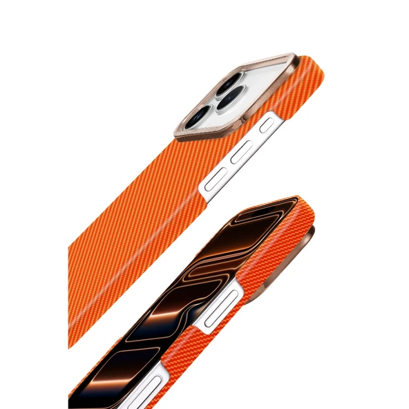 iPhone 17 Pro Vega Magsafe Kapak - Turuncu - Resim 4
