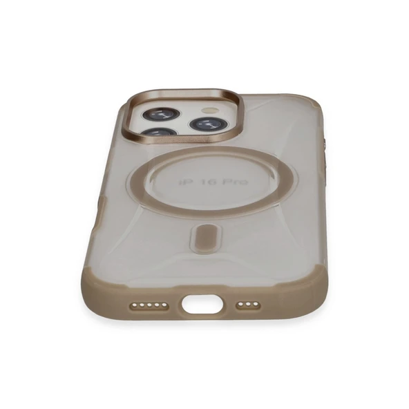 iPhone 16 Pro Max Hilton Magsafe Kapak - Gold - Resim 4