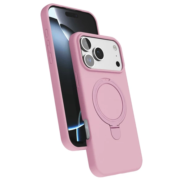 iPhone 17 Pro Regal Magsafe Standlı Kapak - Açık Pembe ürün görseli 1