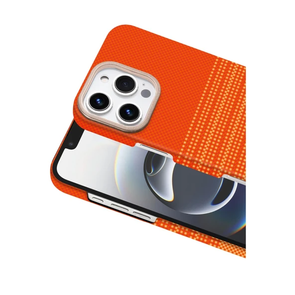iPhone 16 Pro Max Vega Magsafe Kapak - Turuncu - Resim 2