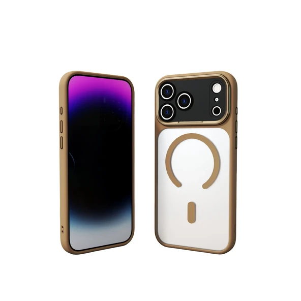 iPhone 17 Pro Hazar Magsafe Kapak - Gold - Resim 4