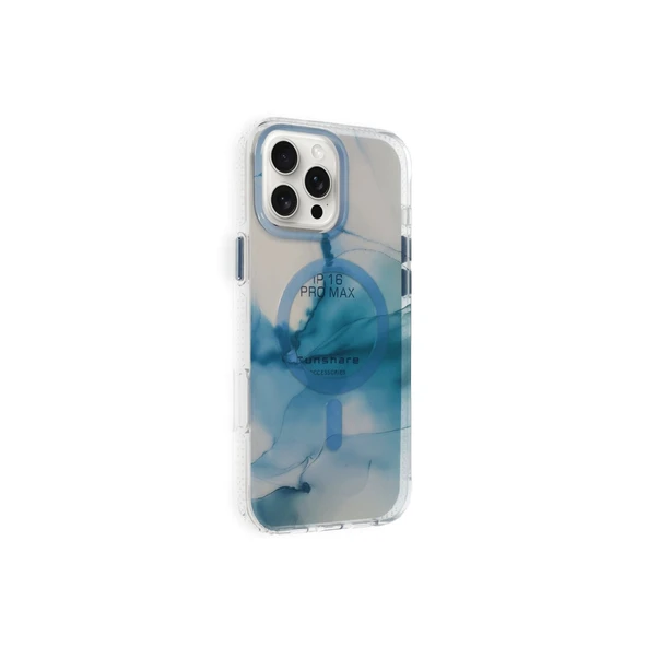 iPhone 16 Pro Max Phantom Magsafe Kapak - Mavi - Resim 2