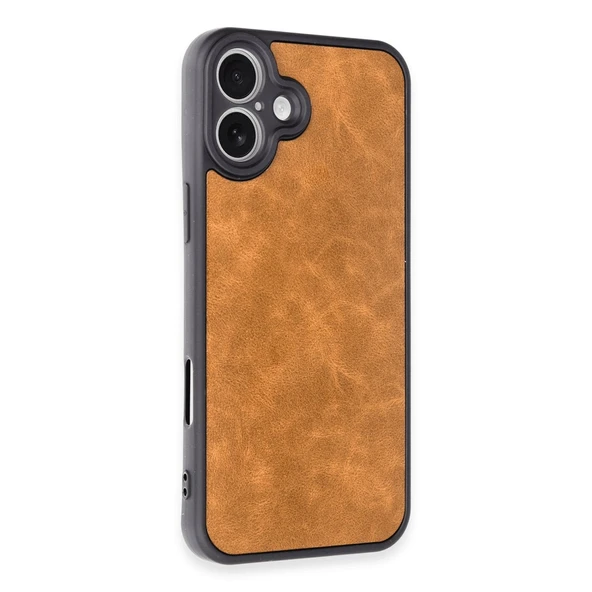 iPhone 16 Plus Kılıf Aras Deri Kapak - Taba - Resim 2