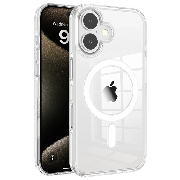 iPhone 16 Gleam Pc Sert Magsafe Kılıf - Şeffaf ürün görseli 1
