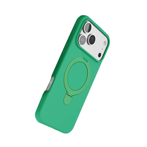 iPhone 17 Pro Regal Magsafe Standlı Kapak - Yeşil - Resim 4