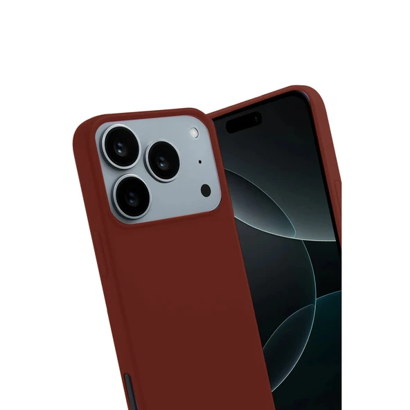 iPhone 17 Pro Max First Silikon - Bordo - Resim 3