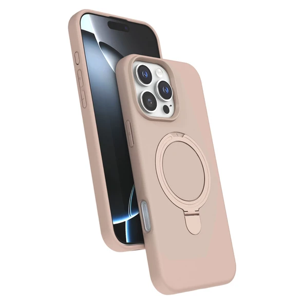 iPhone 16 Pro Regal Magsafe Standlı Kapak - Çöl Titanyum ürün görseli 1