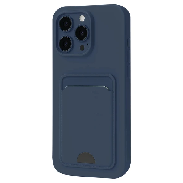 iPhone 16 Pro Kılıf Kelvin Kartvizitli Silikon - Lacivert ürün görseli 1